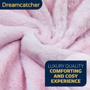 Dreamcatcher Blanket Throw Soft Faux Fur 160 x 130cm Overblanket Pink