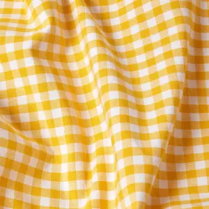 Homescapes Cotton Gingham Check Yellow Throw, 150 x 200 cm