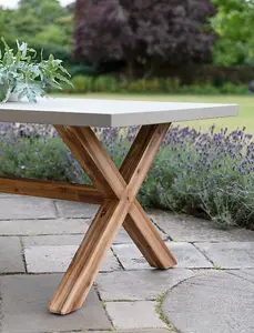 Garden Trading Outdoor Indoor Burford Dining Table Only Natural Polystone Wood