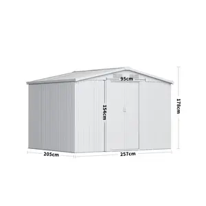 Aaronjohn 8 ft. W x 6.5 ft. D Metal Tool Shed Carbon Black