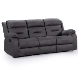 Monty Grey Fabric Manual Reclining 3 and 2 Sofa Suite