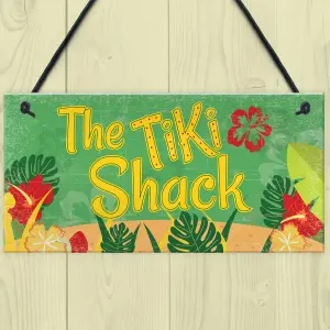 Red Ocean The Tiki Shack Hanging Bar Pub Plaque Cocktails Beach Decoration Sign Friendship Gift