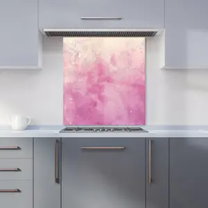 Pink Textured Effect Premium Glass Kitchen Splashback W600mm x H650mm