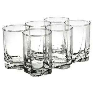 Queensway Home & Dining 250ml 6Pcs Tumbler Drinking Glasses Small Highball Water Whiskey Juice Cocktail Set