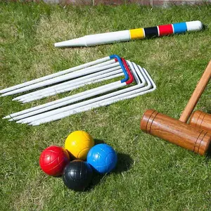 Croquet Set - Full Size - Premium 4 Player Set - Outdoor