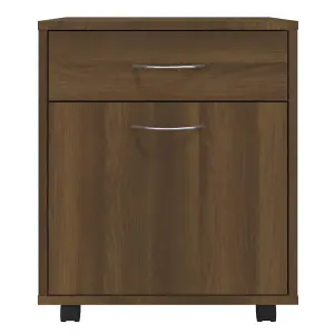 Berkfield Rolling Cabinet Brown Oak 45x38x54 cm Engineered Wood