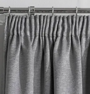 Enhanced Living Matrix Grey Silver 90 x 108 inch (229x274cm) Tape Top Thermal Noise reducing Dim Out Curtains