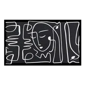 Face Lines Abstract Indoor & Outdoor Doormat - 70x40cm