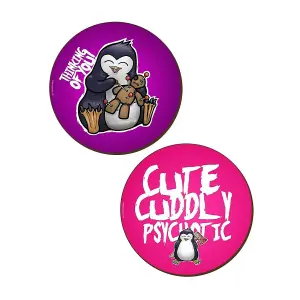 Psycho Penguin 4 Piece I Have Issues Coaster Set Multicoloured (One Size)