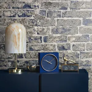 Galerie Industrial Effects Brown Glass Stone Brick Effect Wallpaper Roll