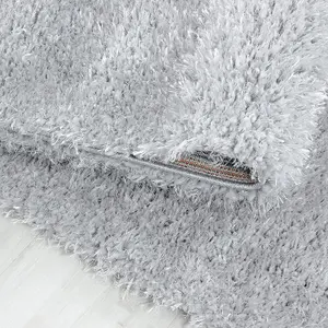 Abaseen 160x230cm Silver Cosy Shaggy Rug, Rectangular Extra Soft Touch 5cm Heavy Thick Pile, Modern Area Rugs Living & Bedroom