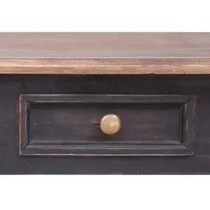 Berkfield Desk with 3 Drawers 117x57x75 cm Solid Mahogany Wood