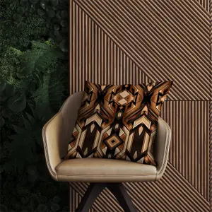 Black And Brown Intricate Pattern Outdoor Cushion 60cm x 60cm