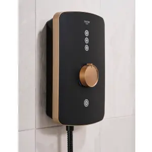 Triton Amala Black Brushed Copper effect Manual Electric Shower, 9.5kW