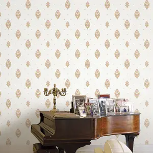 Galerie Opulence Pink Gold Italian Motif Embossed Wallpaper