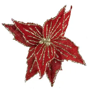 Poinsettia Clip Shaped ornament Red