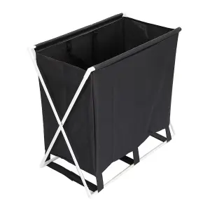 Black Folding Large Basket Bag Organizer for Dirty Clothes Heavy Duty Laundry Cart Baskets with Handle