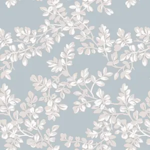 Laura Ashley Burnham Pale seaspray Trail Smooth Wallpaper Sample