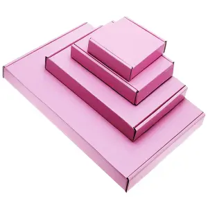 50 x Pink C5 (22.5cm x 16cm x 2cm) Mini PIP Boxes Large Letter Postal Cardboard Shipping Boxes