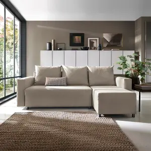 Oslo Reversible Corner Sofa Bed in Sand