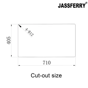 JASSFERRY Kitchen Sink Undermount Handmade 1.2mm Thickness Stainless Steel Double 2 Bowl, 745 X 440 mm