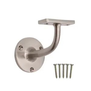 EAI Handrail Bracket Satin Nickel Pack 3 Banister Brackets Stair Banister Wall Handrail 63mm