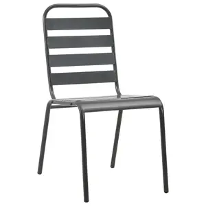 Berkfield Stackable Outdoor Chairs 2 pcs Steel Grey