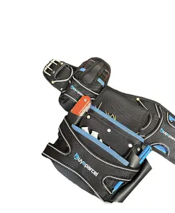 BAP Heavy Duty Toolbelt 5 PC Pouch Holster Tool Belt Set and Hammer Holder Black