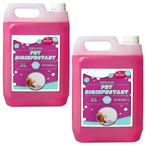 2 x 5 Litre Pet Disinfectant Fresh Bubble Gum Breaks Down Odours Including Sweat, Urine & Faeces