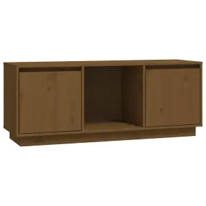 Berkfield TV Cabinet Honey Brown 110.5x35x44 cm Solid Wood Pine