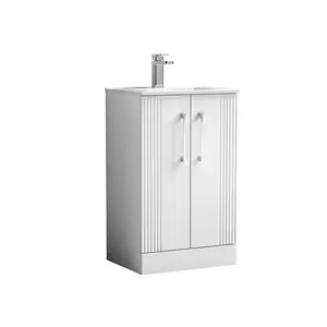 Deco 505mm Single Bathroom Vanity with Integrated Vitreous China Basin Satin White