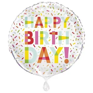 Unique Party Donut Birthday Foil Balloon Multicoloured (One Size)