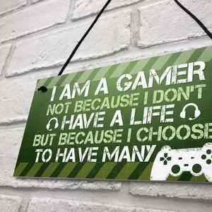 Red Ocean Funny Gamer Gifts Novelty Gaming Sign For Boys Bedroom Games Room Gaming Christmas Gift For Son Brother