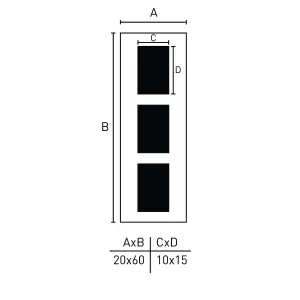 nielsen Gallery Picture Frame 20x60cm With Mount for 3 Pictures 4x6 - Black