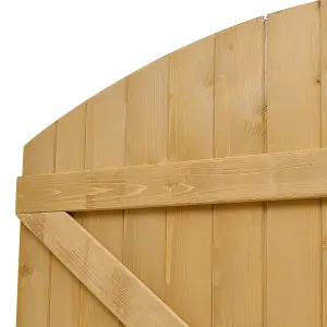 Semi Braced Arch Top Strong Wooden Garden Gate with Latch H 210 cm x W 90 cm