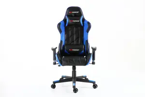 GTForce Pro GT Reclining Sports Racing Gaming Office Desk Pc Car Faux Leather Chair (Blue)