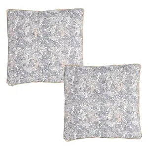 William Morris Acanthus Neutral Grey Filled Decorative Throw Scatter Cushion - 43 x 43cm - Set of 2