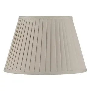 40cm Taupe Poly Cotton Pleated Lampshade For Table Lamps