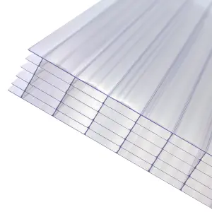 Axiome Clear Polycarbonate Multiwall Roofing sheet (L)4m (W)1000mm (T)32mm