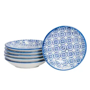 Nicola Spring - Hand-Printed Sauce Dishes - 10cm - Navy - Pack of 6