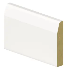 PACK OF 15 - Chamfered & Round White Primed MDF Architrae - 18mm x 69mm x 2200mm