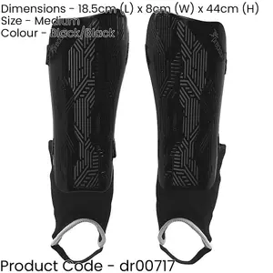 M - Football Shin Pads & Ankle Guards BLACK/BLACK High Impact Slip On Leg Cover