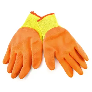 12 Pairs Bulk Medium Work Gloves Size 8 Polycotton Latex Rubber Coated