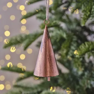 Copper effect Bell Metal Cone Hanging decoration