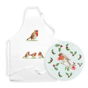 Purely Home Robins - Apron & Worktop Protector Set