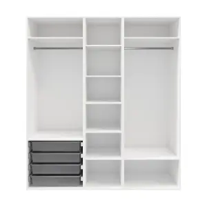 GoodHome Atomia Freestanding White Particle board Wardrobe, clothing & shoes organiser (H)2250mm (W)2000mm (D)580mm