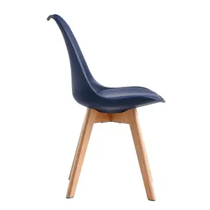 Single Dining Chair with Solid Wooden Legs and Seat Cushion Pad - Eva by MCC