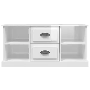 Berkfield TV Cabinet High Gloss White 99.5x35.5x48 cm Engineered Wood