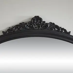 Overmantle Mirror Richmond Arched Shape with Antique Black Frame- H 91cm x W 122cmx D 5cm for Hang Anywhere Inside of the Home