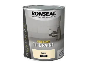 Ronseal 39375 One Coat Tile Paint Ivory Satin 750ml RSLOCTPIS750